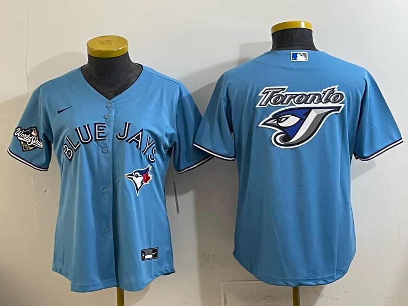 Women 2025 Toronto Blue Jays Blank Light blue Game Nike MLB Jersey style 0012->women mlb jersey->Women Jersey